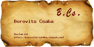 Borovits Csaba névjegykártya